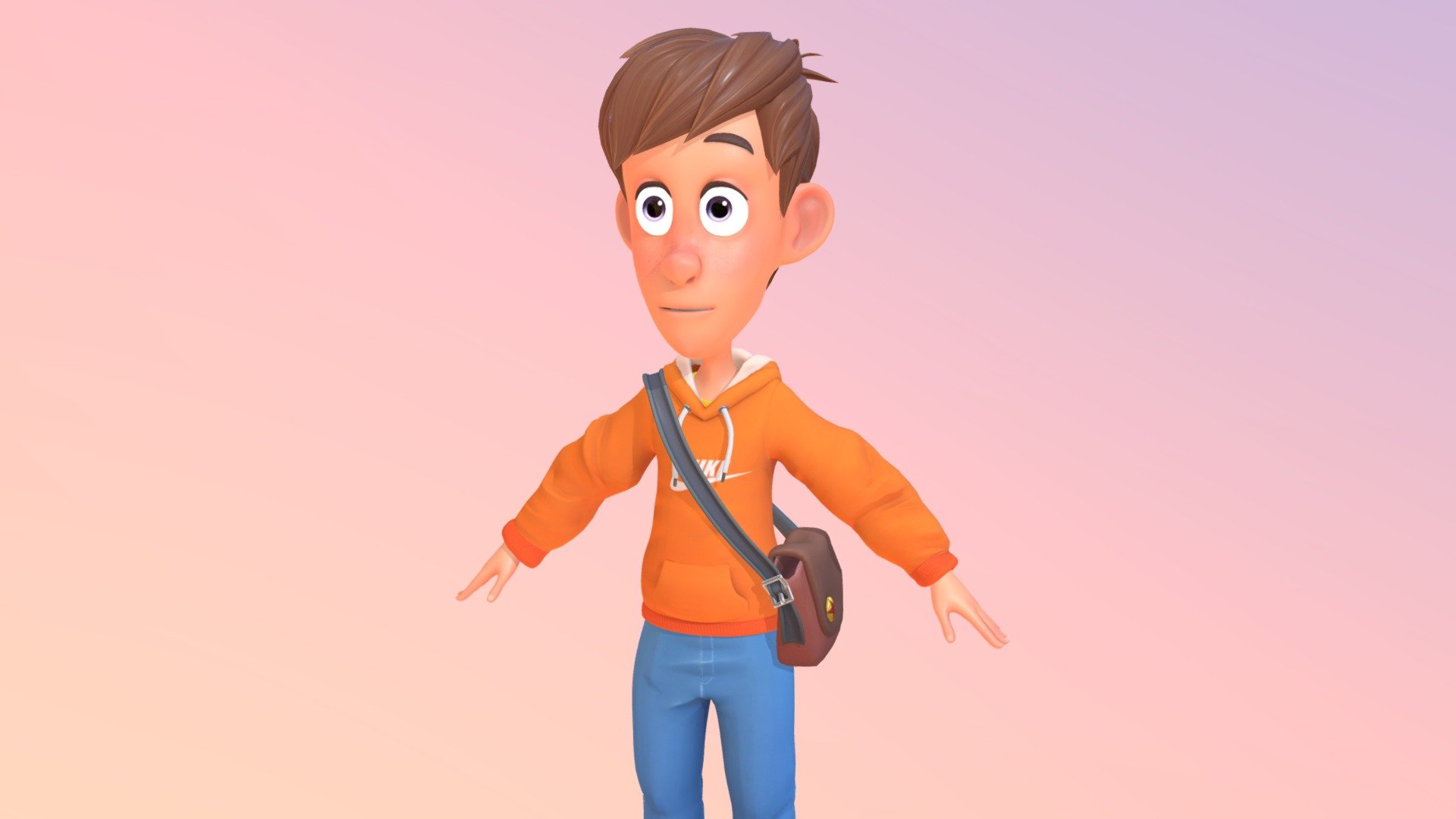 Cute Cartoon Boy 3d model