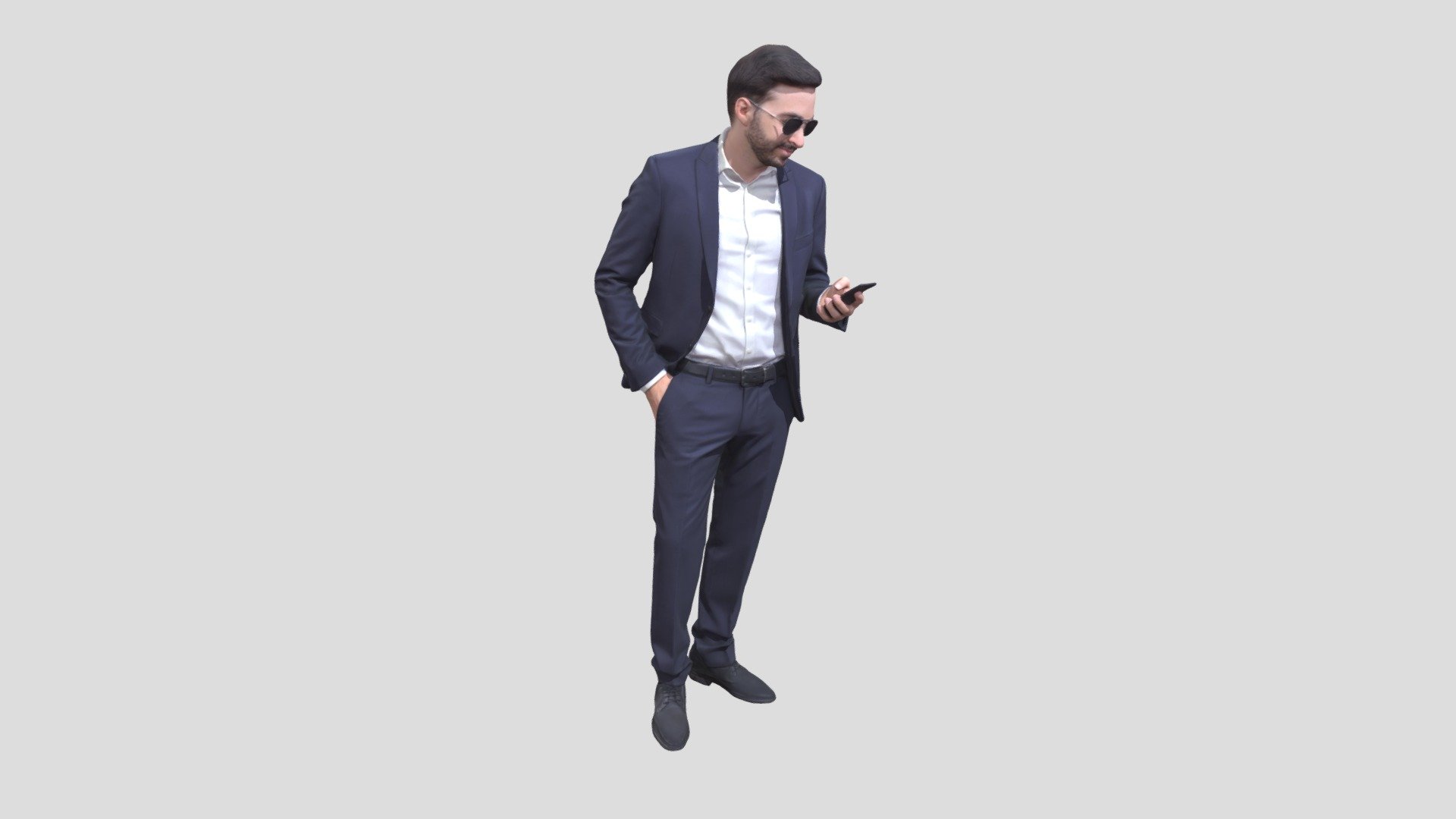 Business Man With Phone 3d model