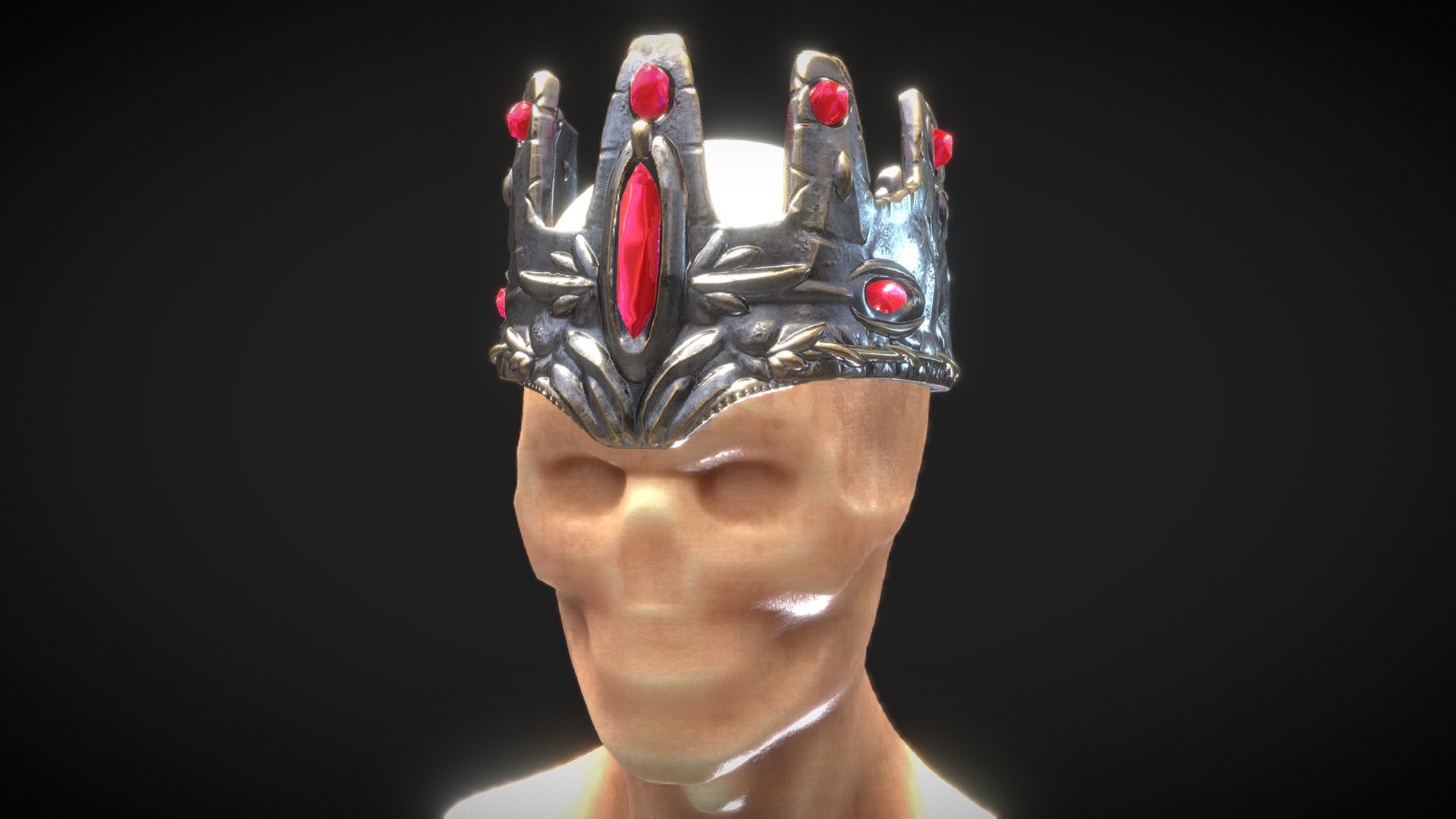 King  Silver Ruby Crown Queen 3d model