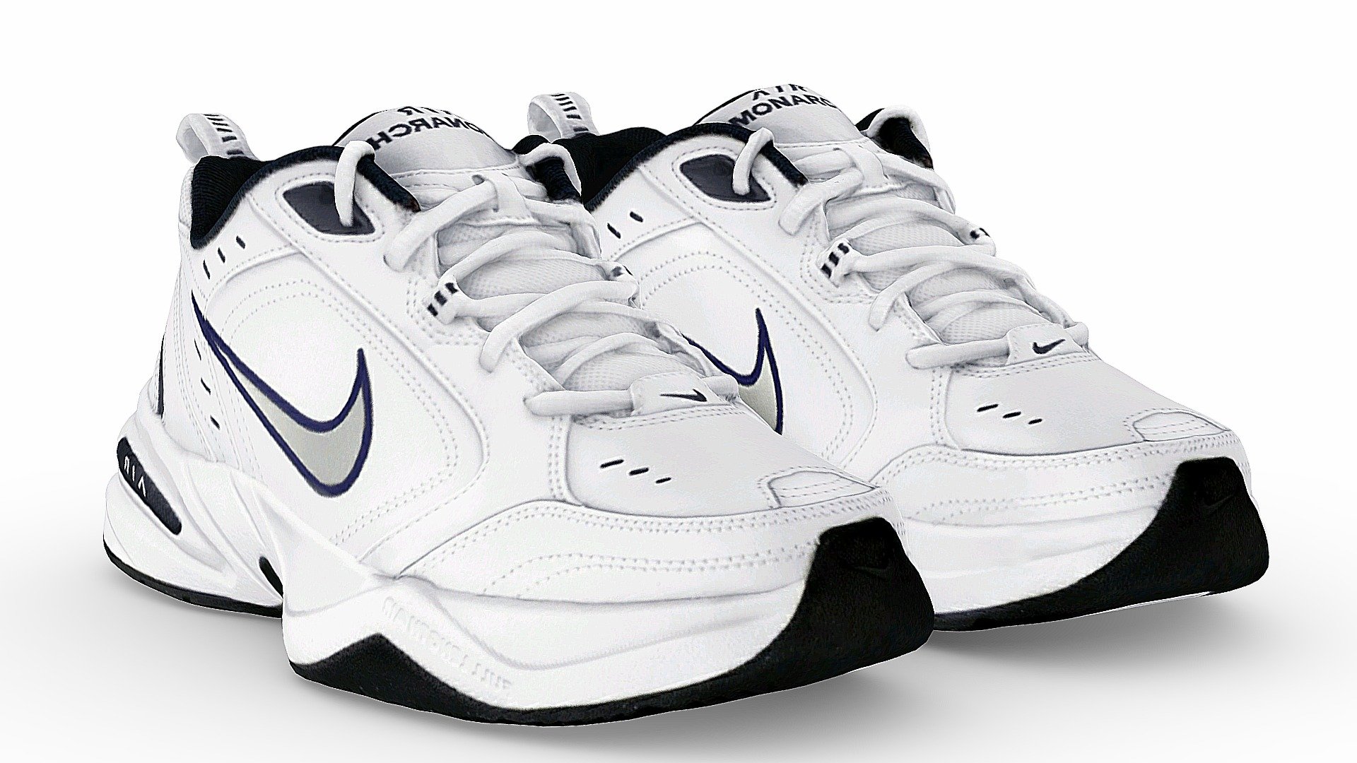 NIKE Air Monarch 4 White Navy 3d model