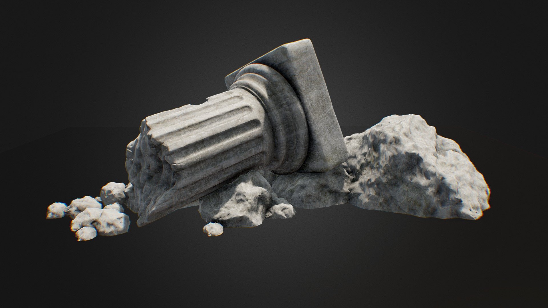 Damaged Pillar 3d model