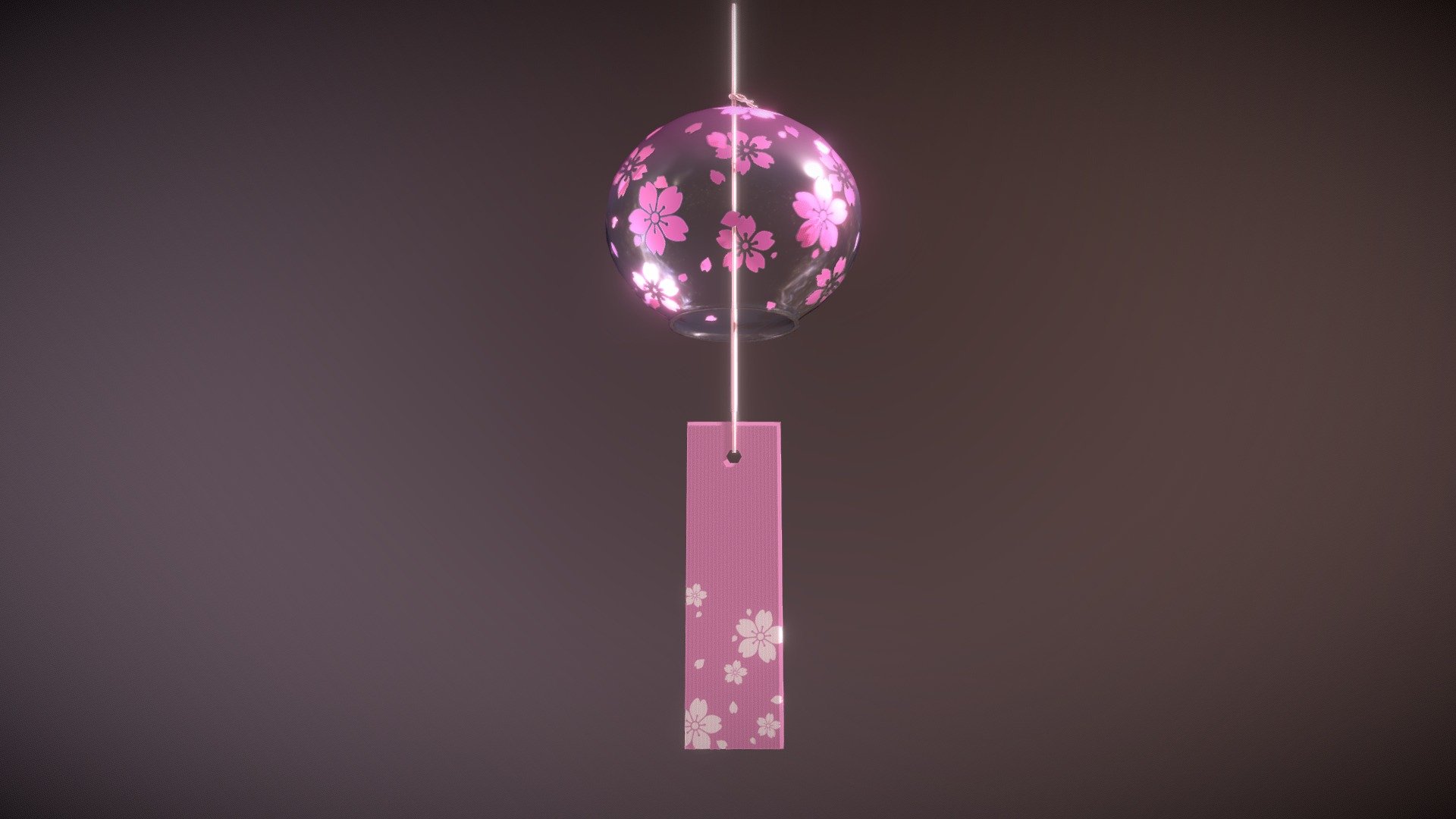 Japanese Glass Wind Chime 3d model