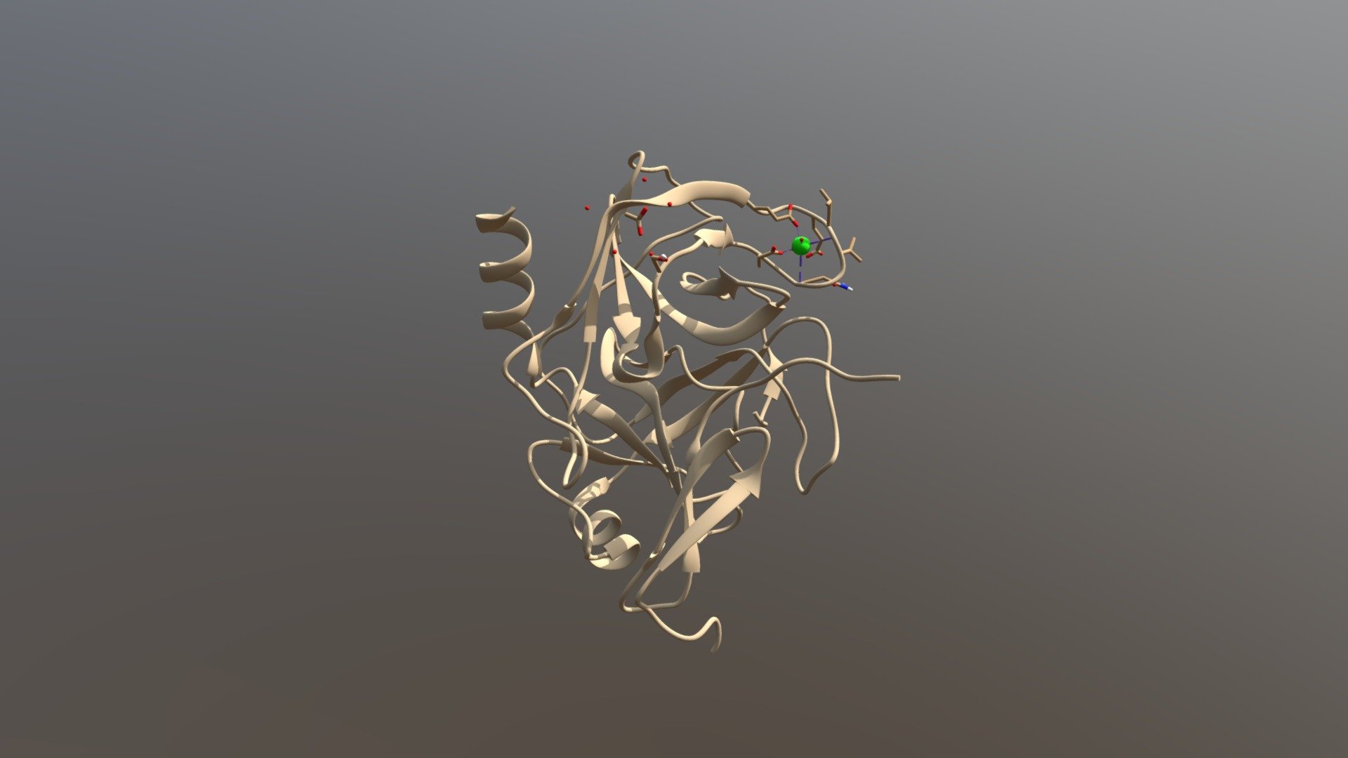 Bovine Trypsin with inhibitor SGPI-P02 3d model