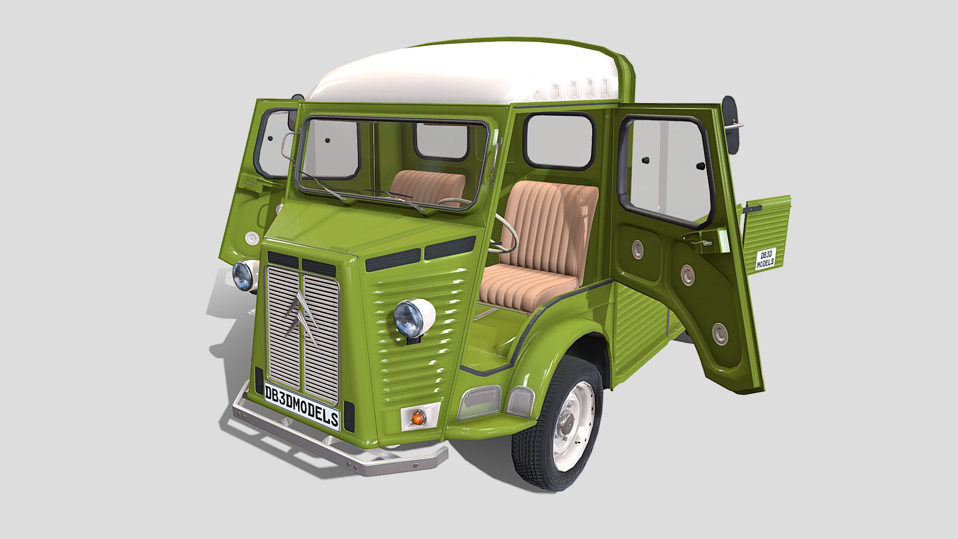 Citroen HY Pick Up with interior v3 3d model