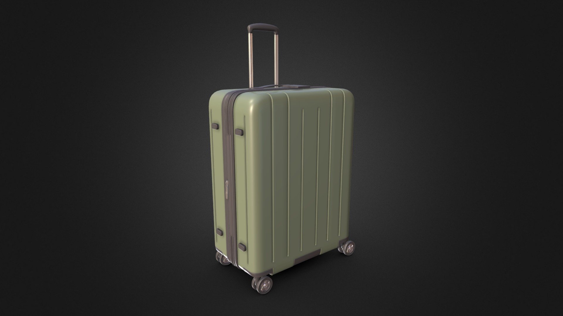 Hard Trolley Bag With Adjustable Handle 3d model