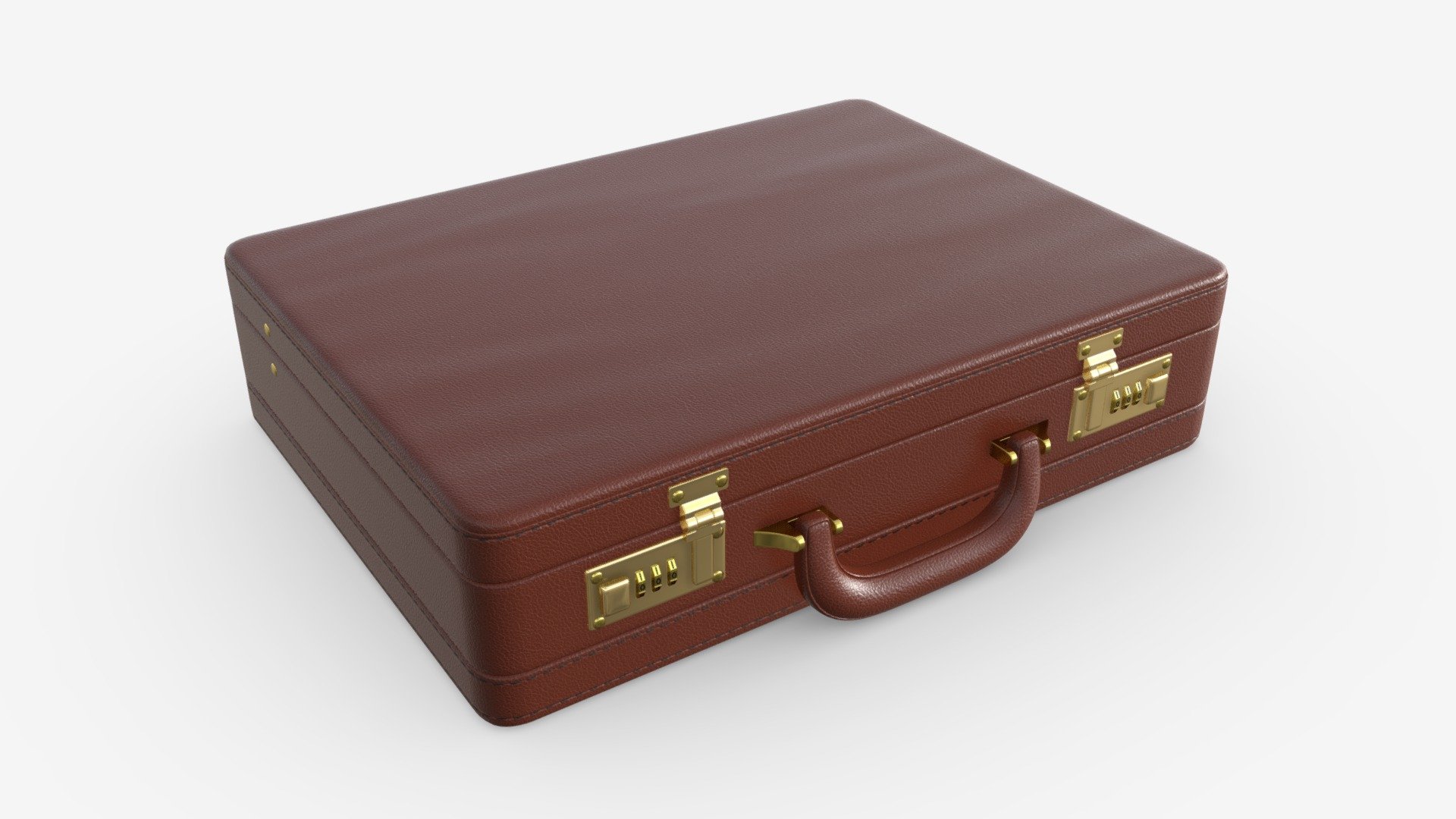 Leather briefcase closed 3d model