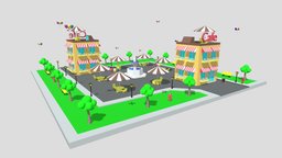 Low Poly Cartoon Cafe