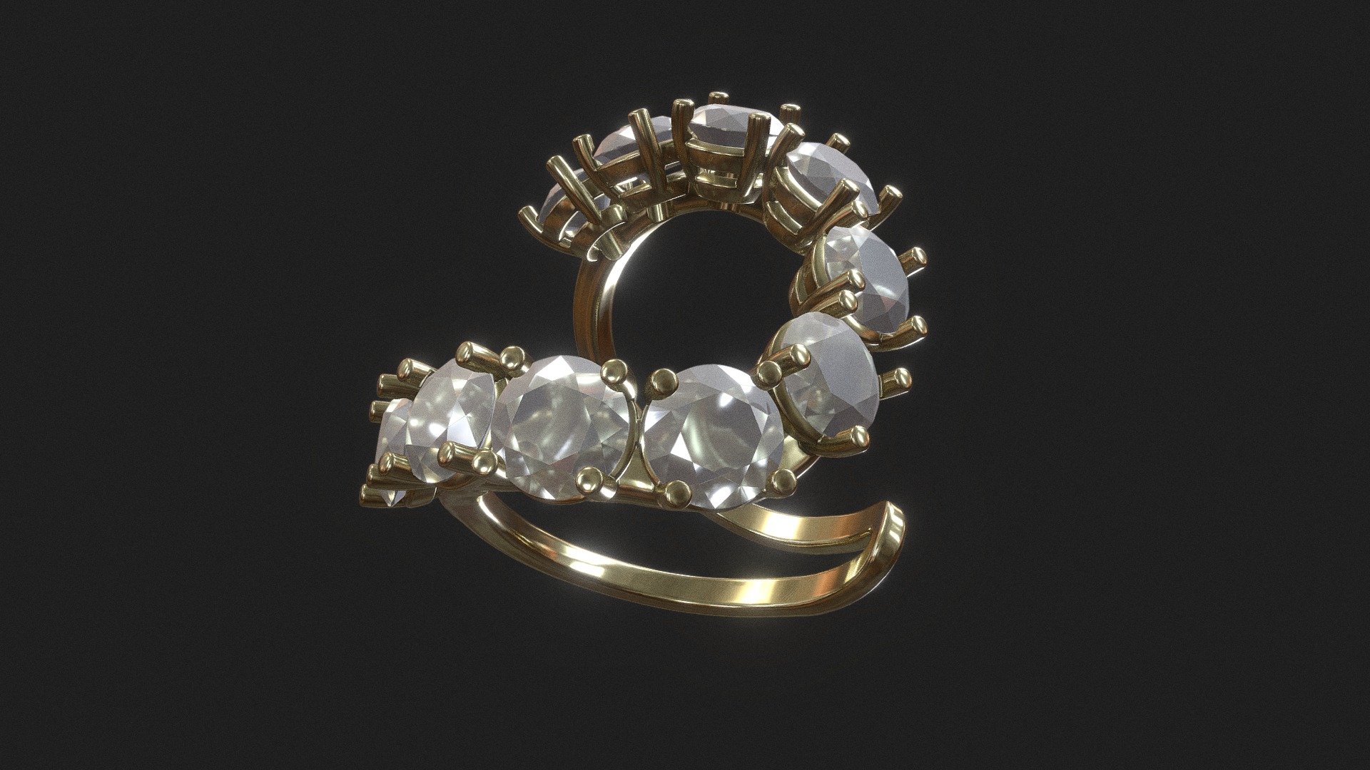 10 ring white 3d model