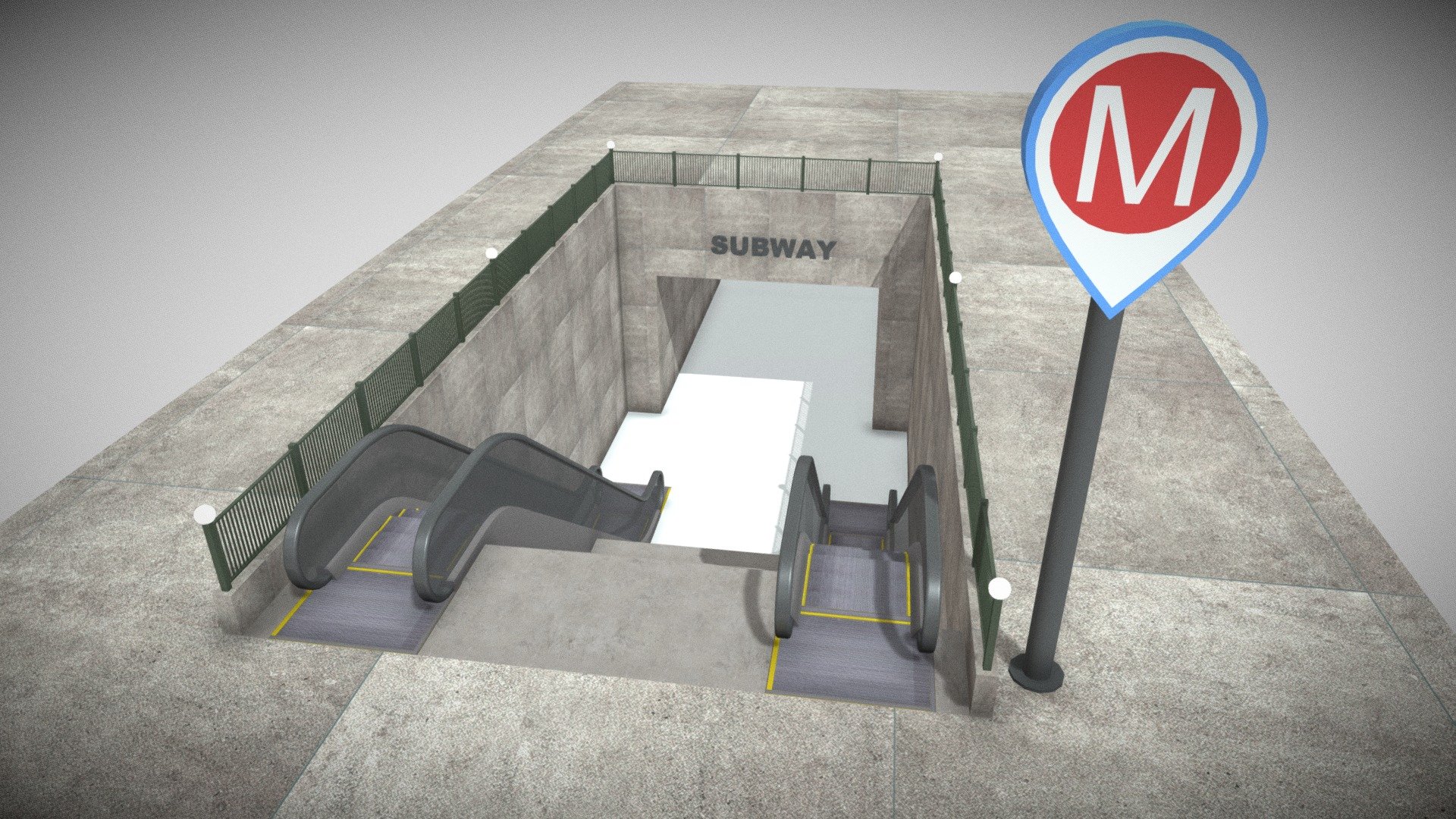 3D Subway Entrance 3d model