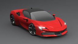 Ferrari SF90 Low-poly 3D