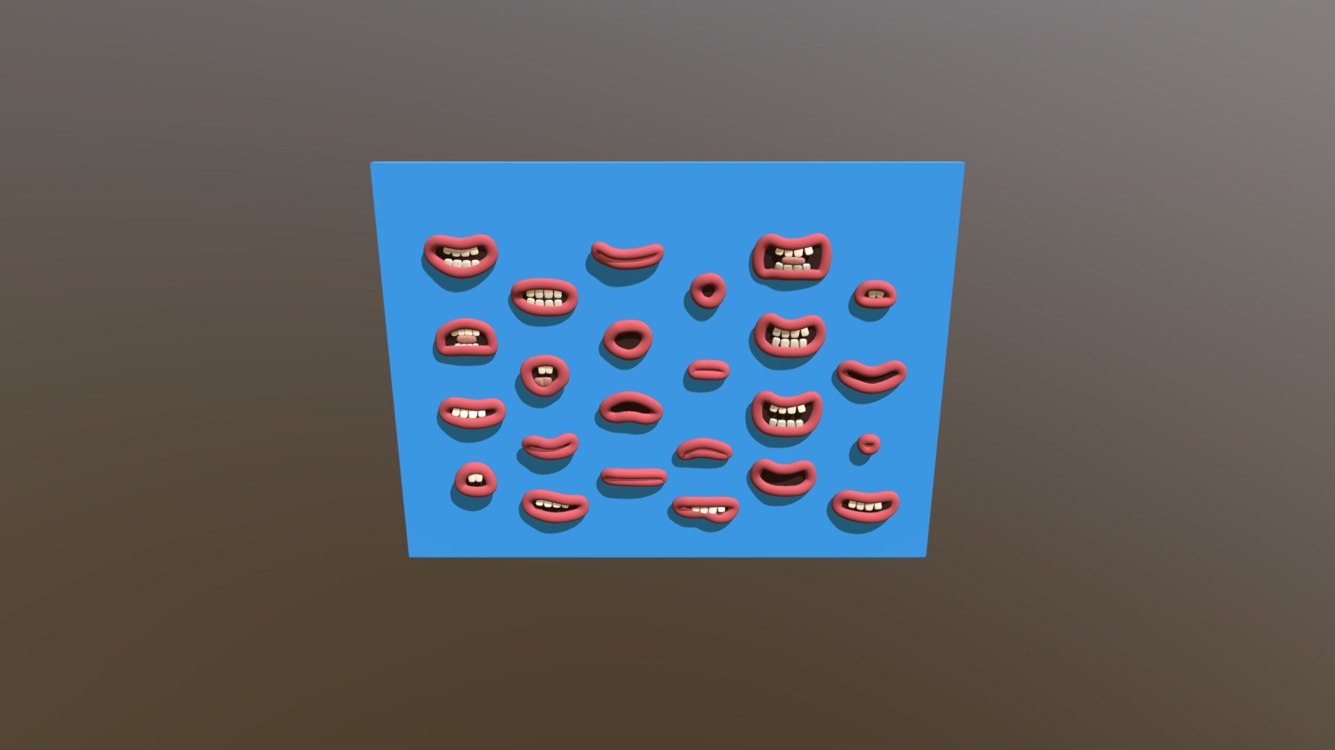 Stop-Motion Mouth Set (Visemes) 3d model