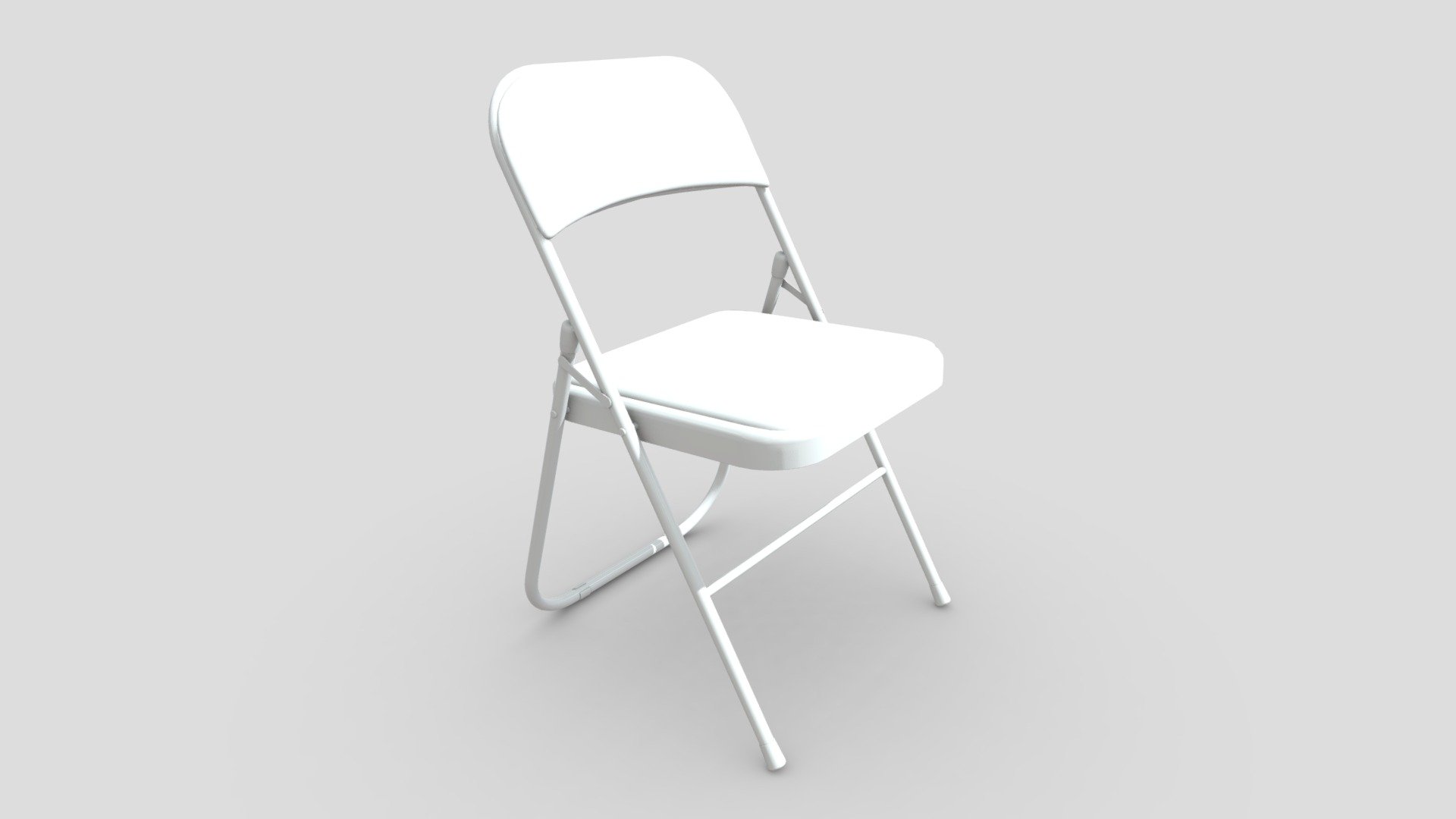 Folding Cushion Steel Chair 3d model