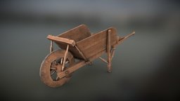 Wooden wheelbarrow