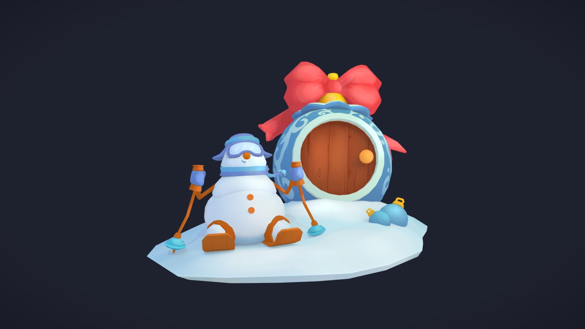 Winter diorama 3d model