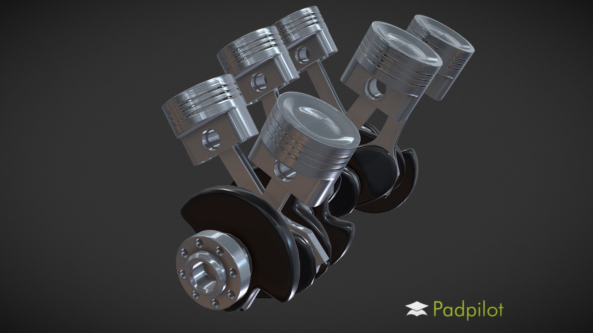 V6 Engine Animation 3d model