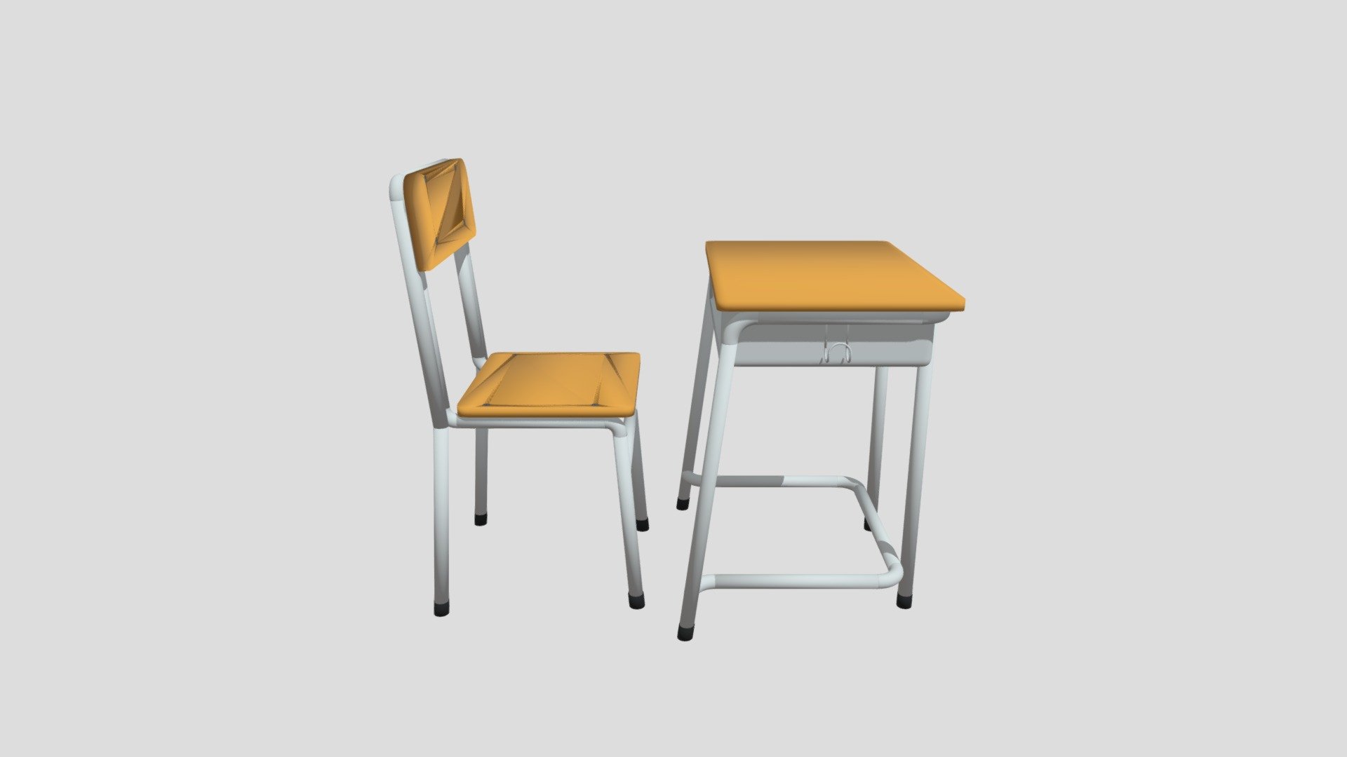 japanese classroom desk 3d model