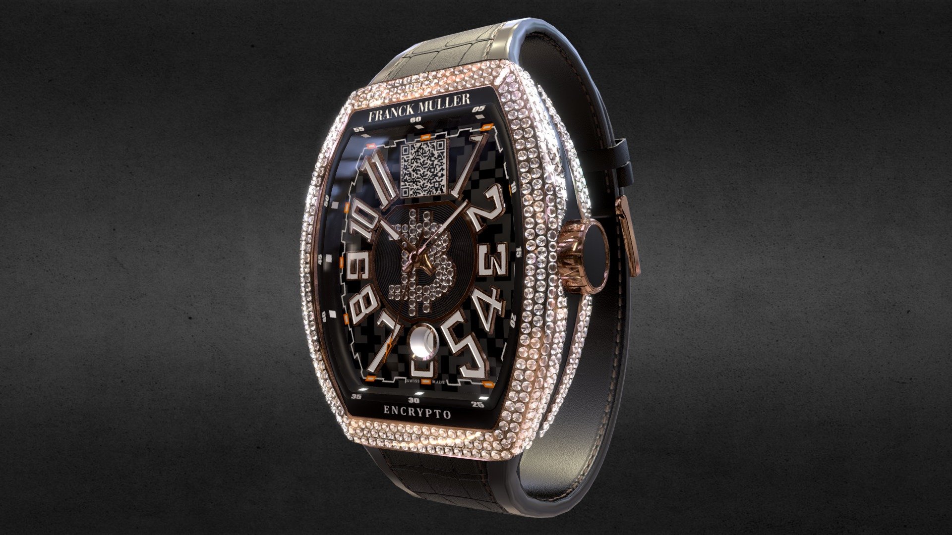 Frank Muller Bitcoin Watch 3d model