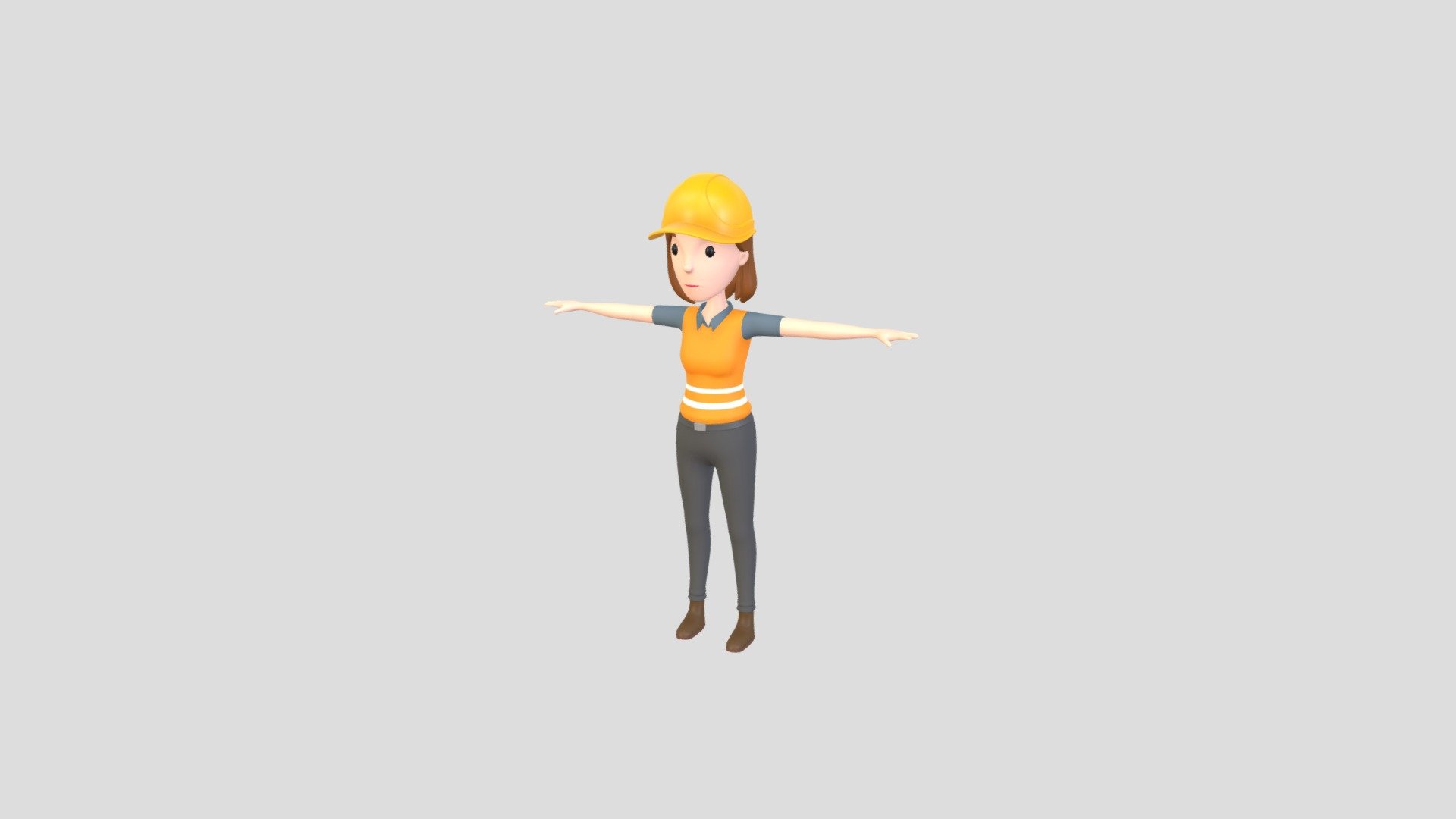 CartoonGirl037 Female Worker 3d model