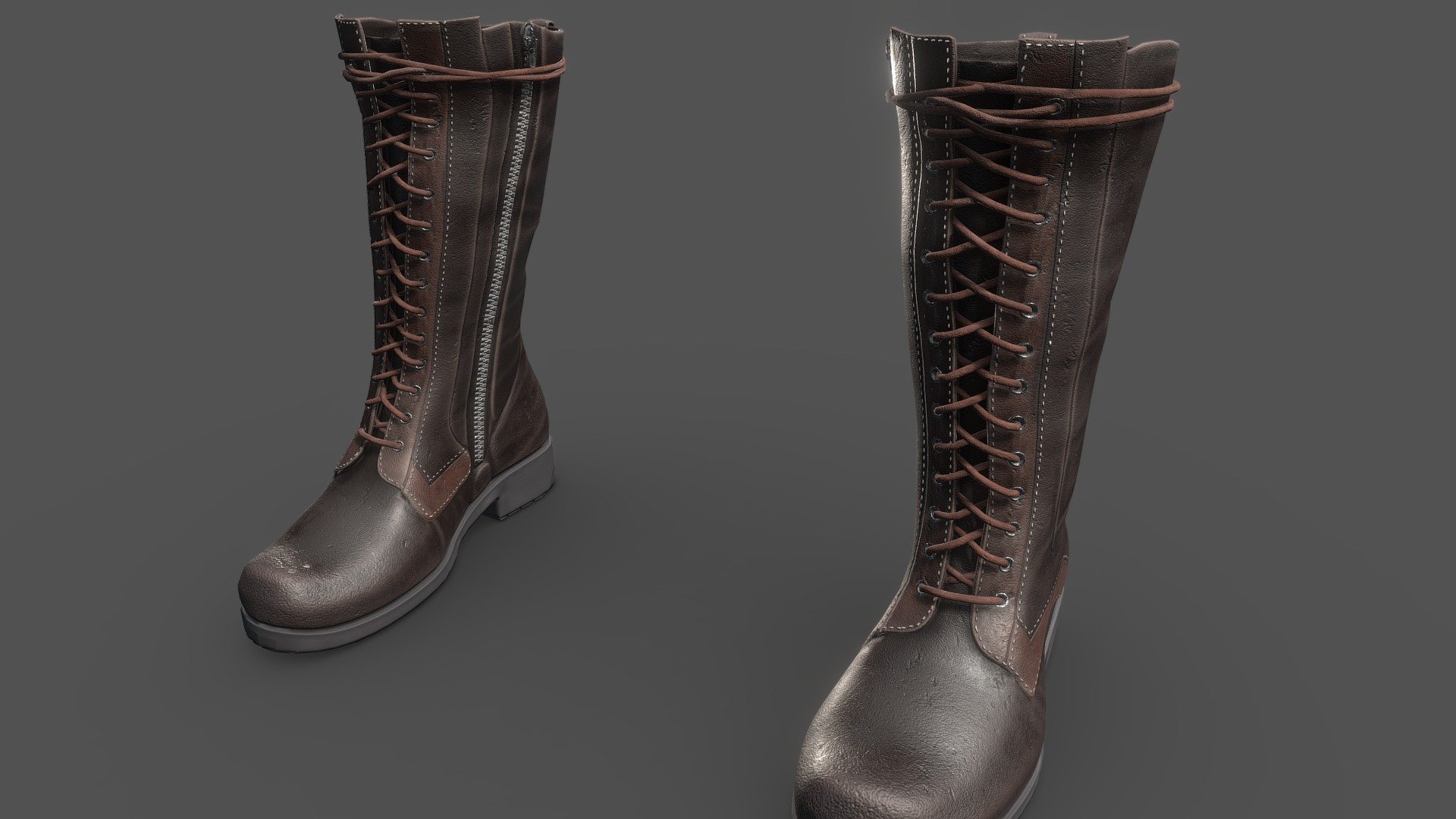 Leather Boots 3d model