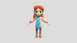 Cartoon Little Girl 3D Sculpture