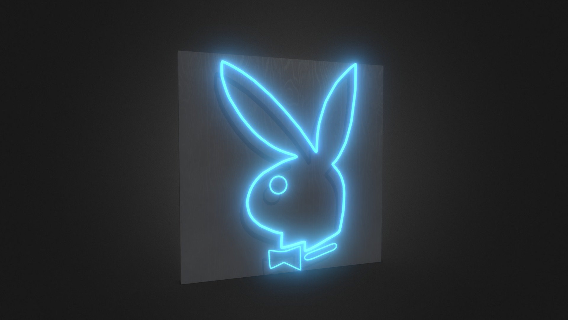 Neon Playboy Logo 3d model