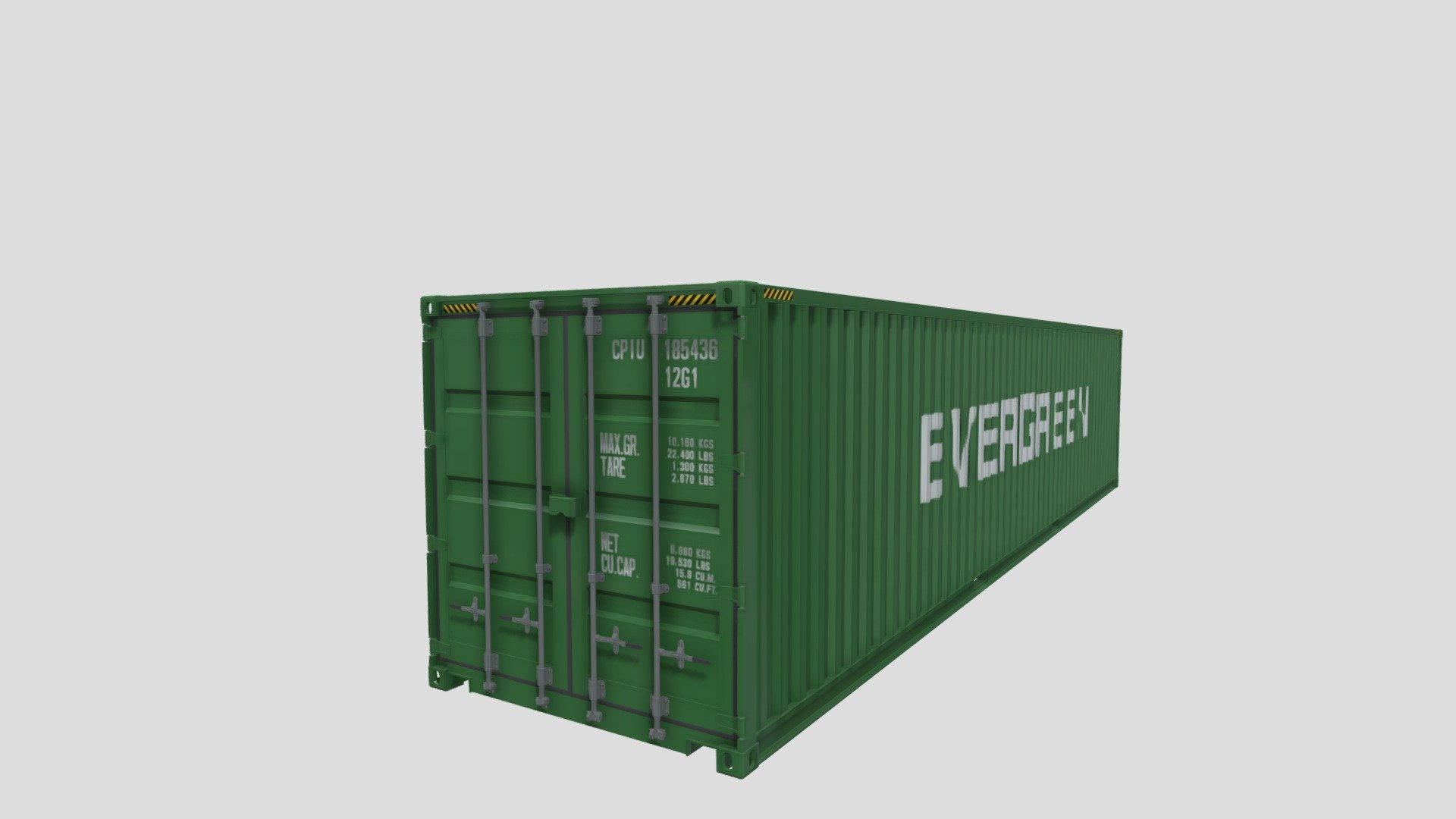 Shipping Container Evergreen 3d model