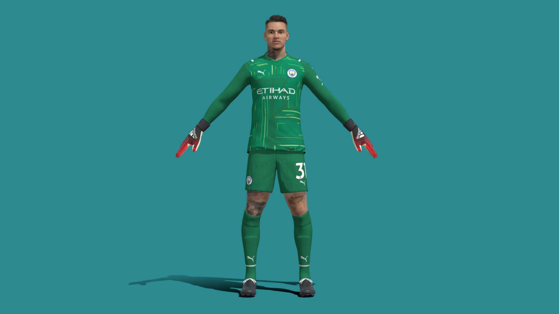 3D Rigged Ederson goalkeeper 3d model