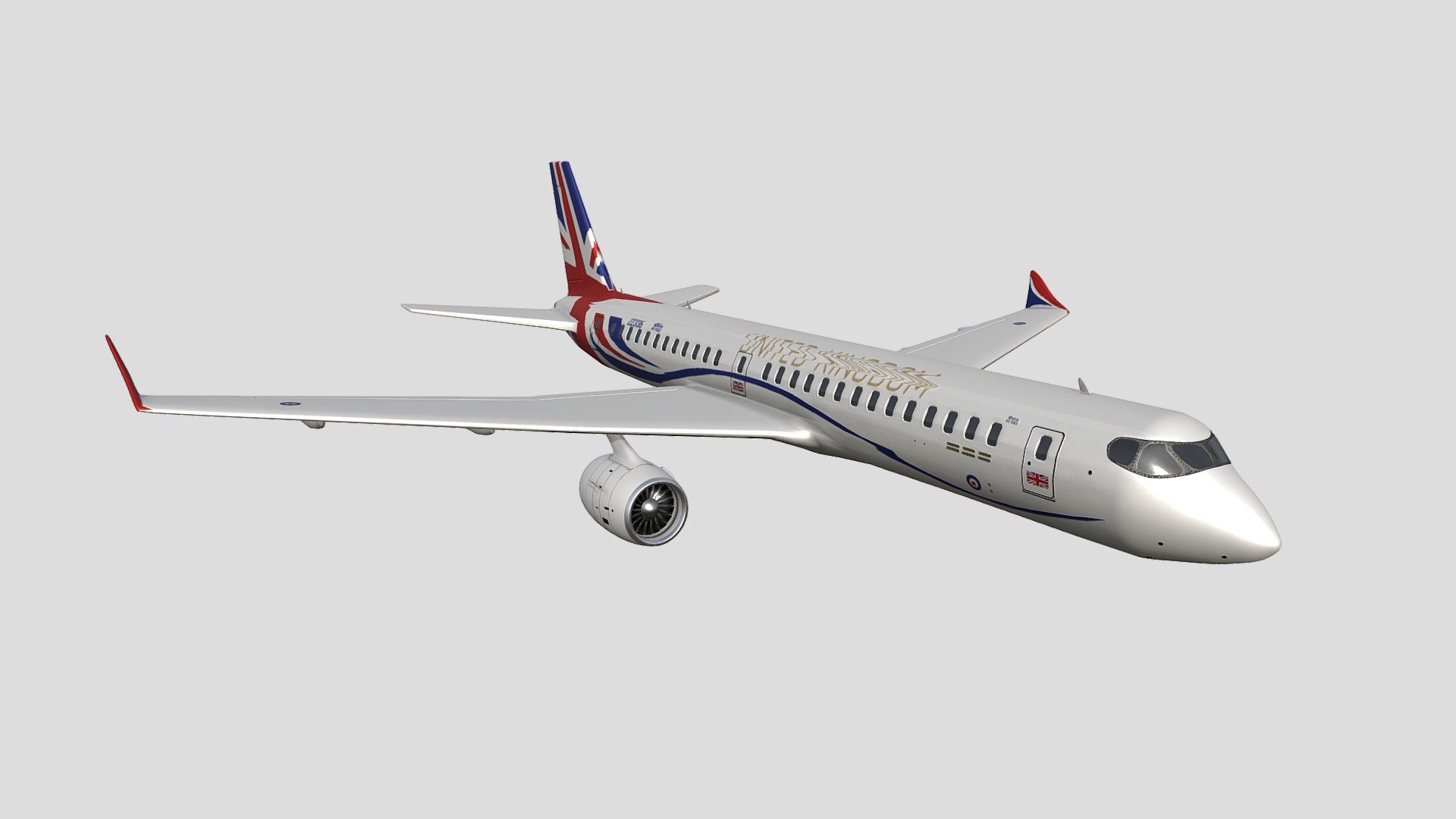 RAF Voyager Aeroplane (Private Plane) 3d model