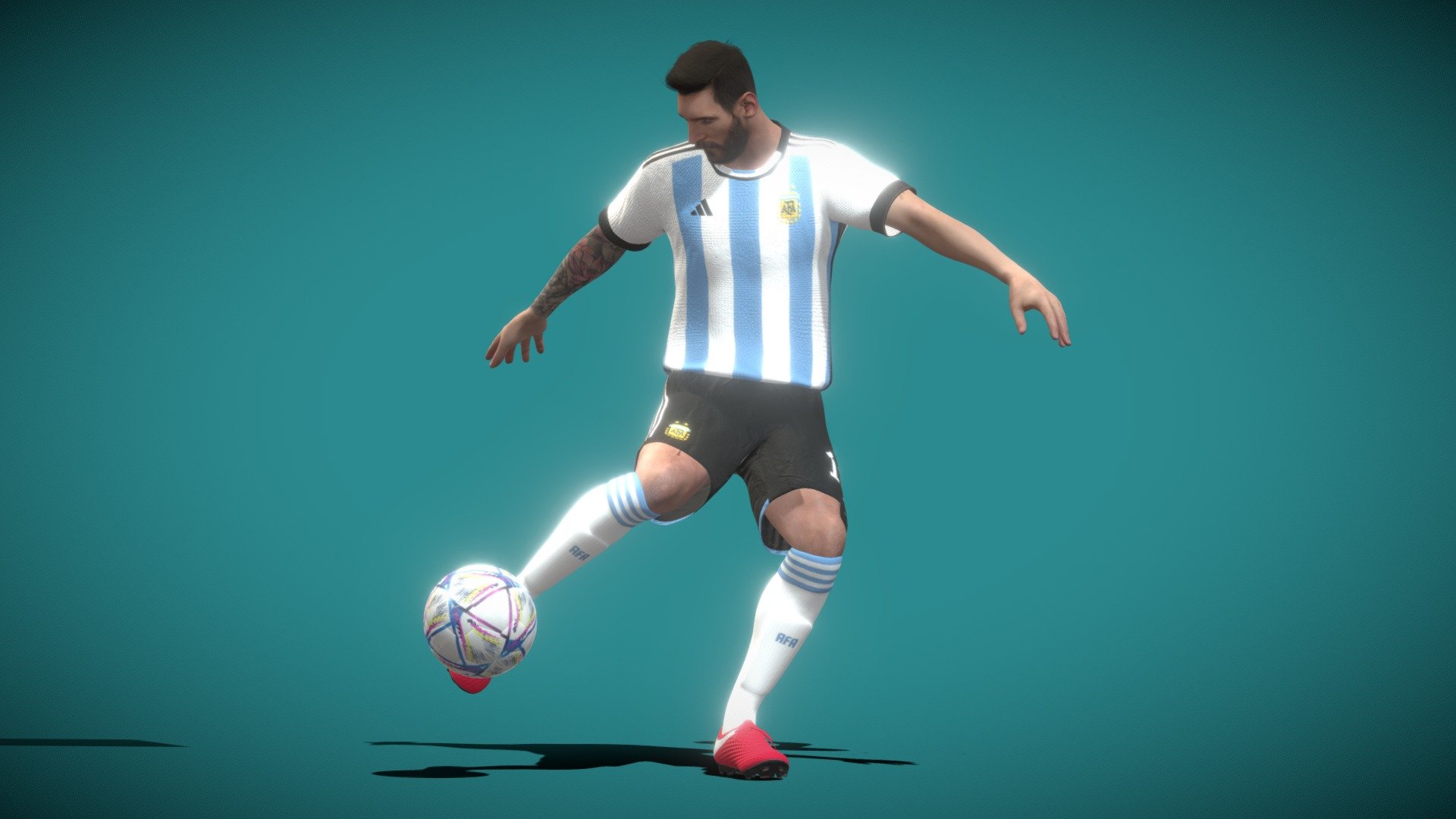 3D Rigged Messi Argentina Worldcup 2022 3d model