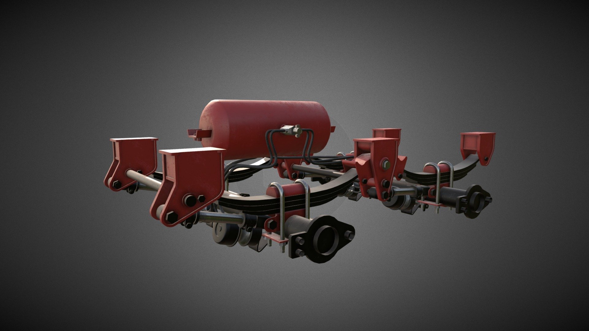 Trailer Spring Suspension 3d model