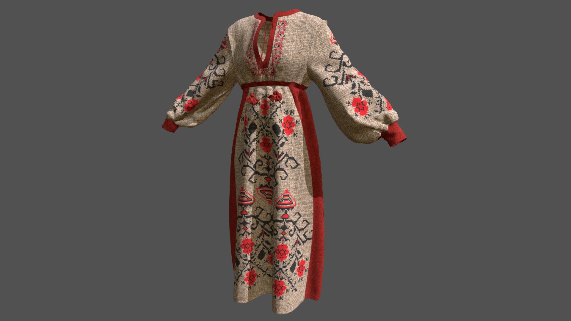 UA3_ Ukrainian national dress 3d model