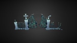 Low Poly Cemetery Gates