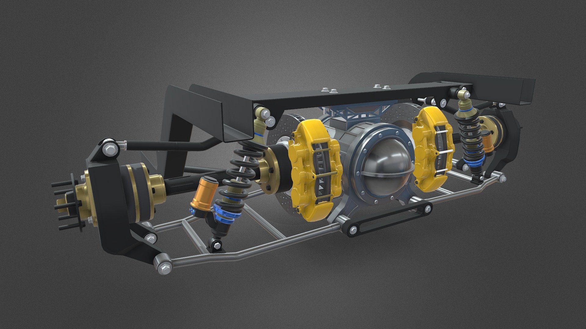 Sport rear suspension 3d model