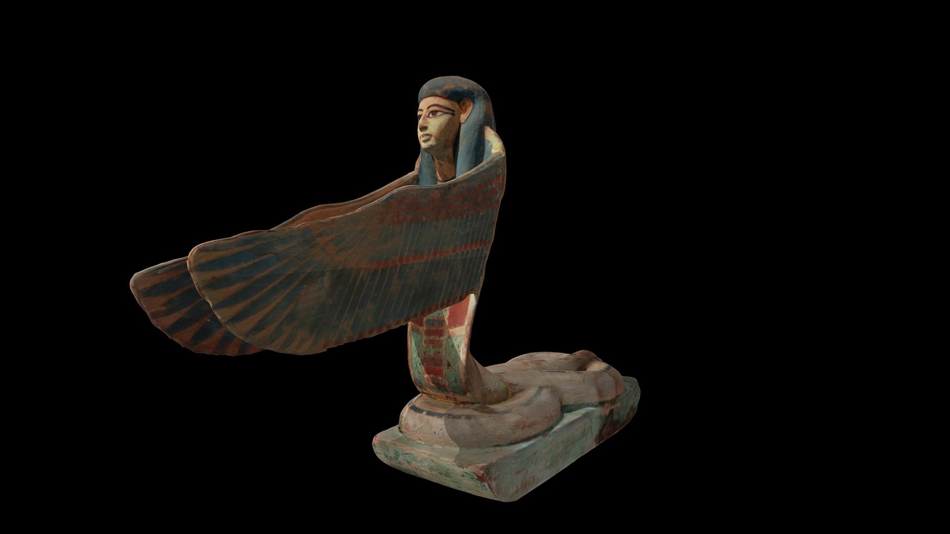 Winged Human-headed Snake Goddess 3d model