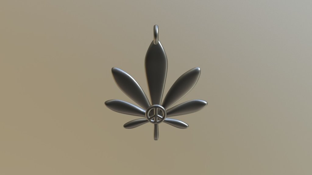 Cannabis Leaf Pendant 3d model