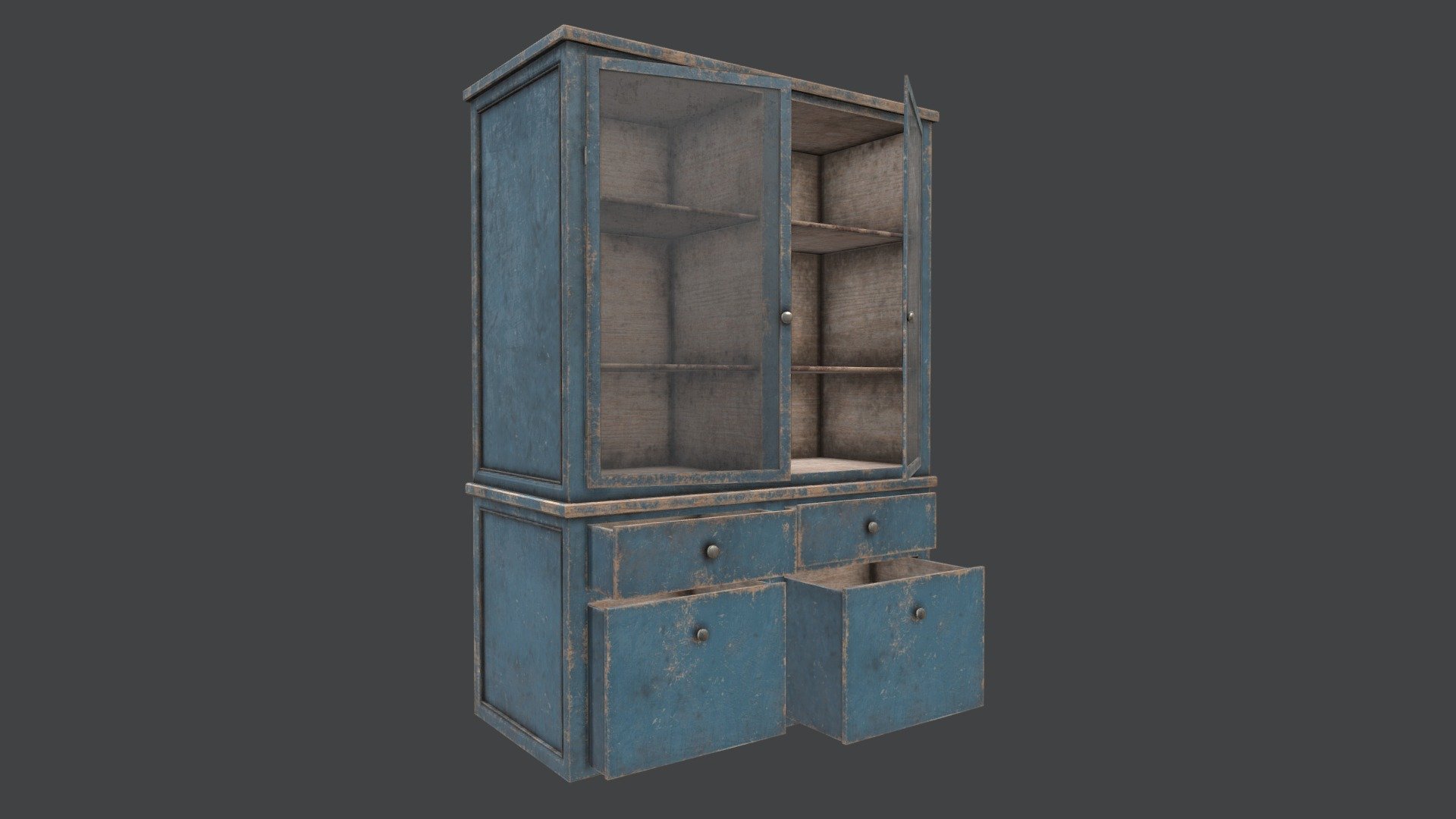 Wood Cabinet 3B PBR 3d model