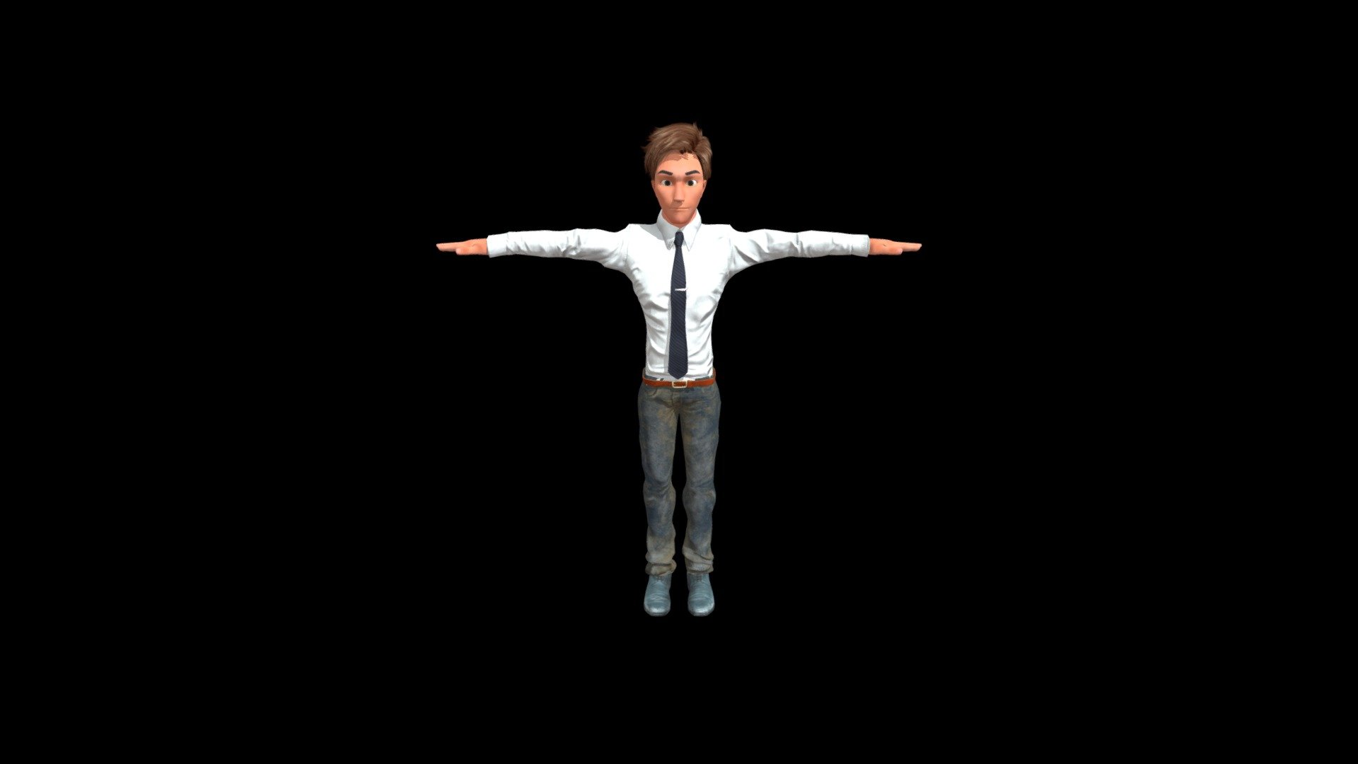 Professional young Man toon model 3d model