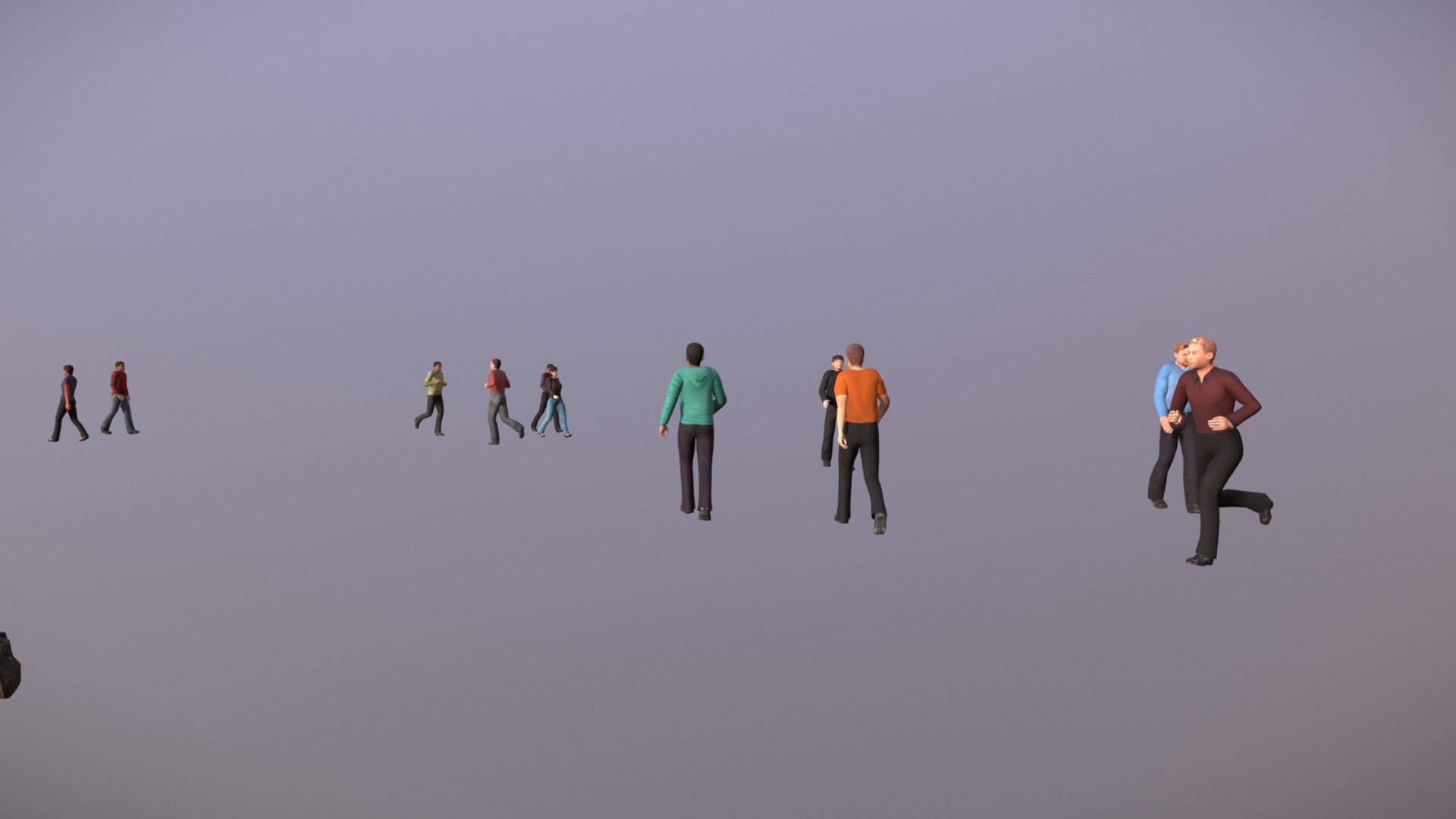 Crowd test 3d model