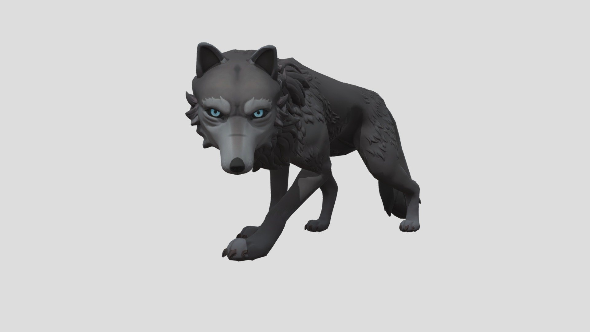 Game ready rigged wolf 3d model