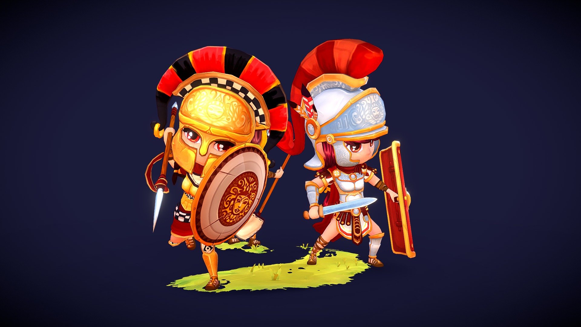 Ancient Warrior Girls 3d model