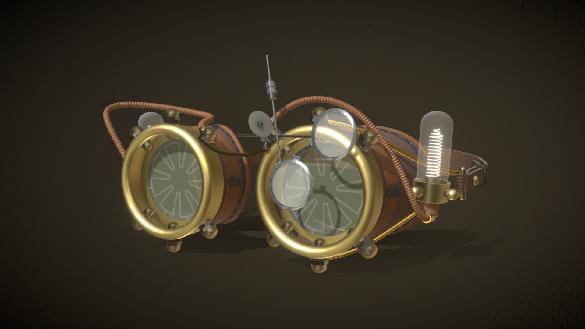 Steampunk glasses | Goggles 3d model