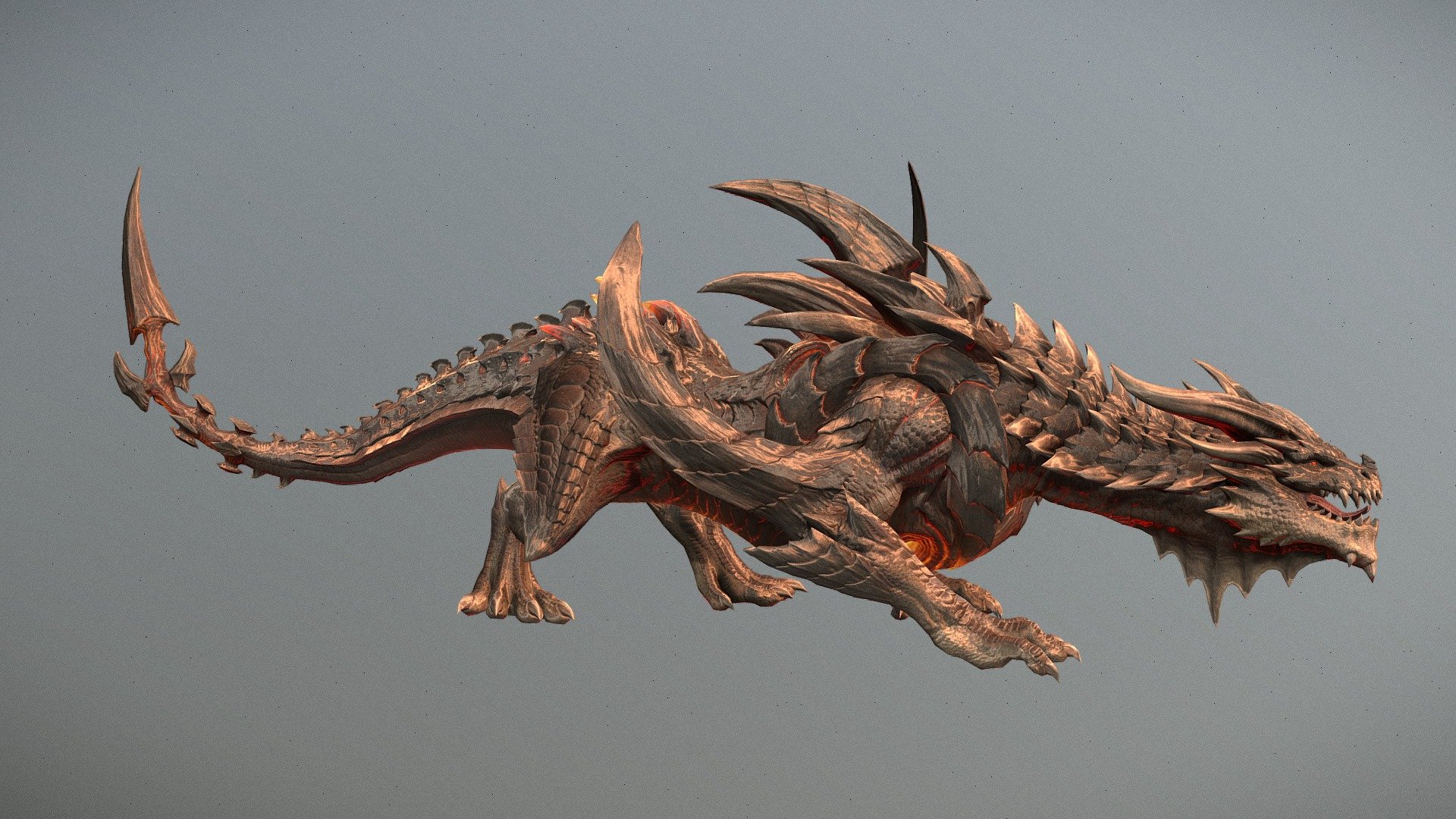 Dragon Attack Animation 3d model