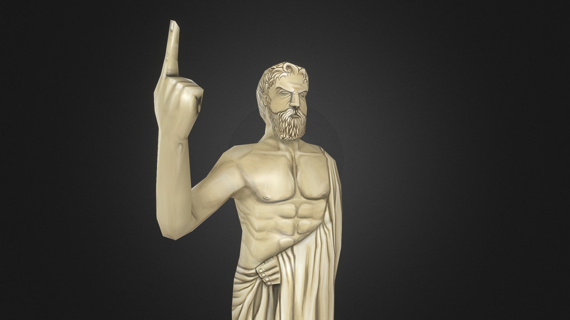 Greek Stylized Low Poly Statue 3d model