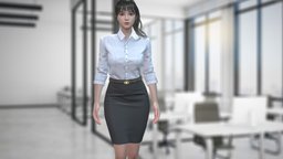 Females Bussiness suit office lady Game Assests