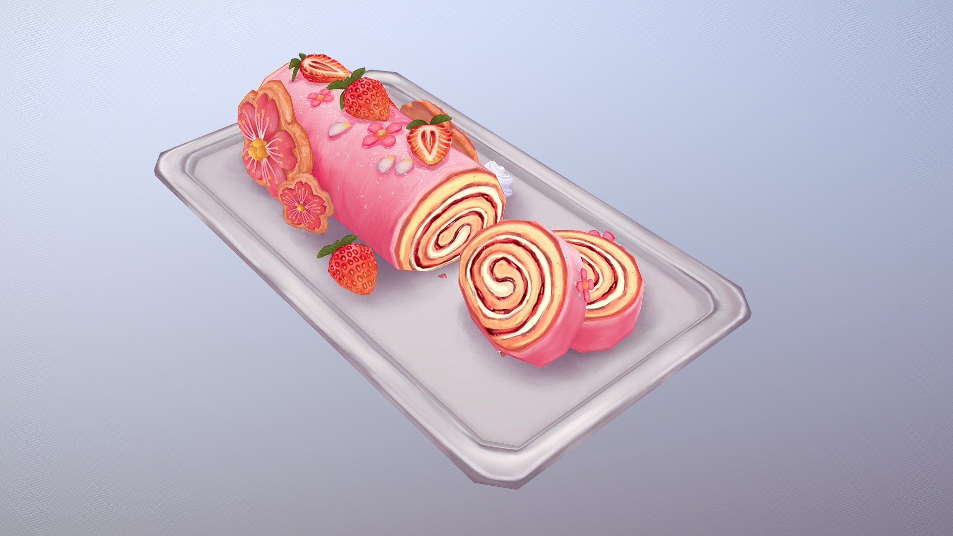 Cherry Blossom Roll 3d model