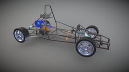 Raceauto met buizenframe