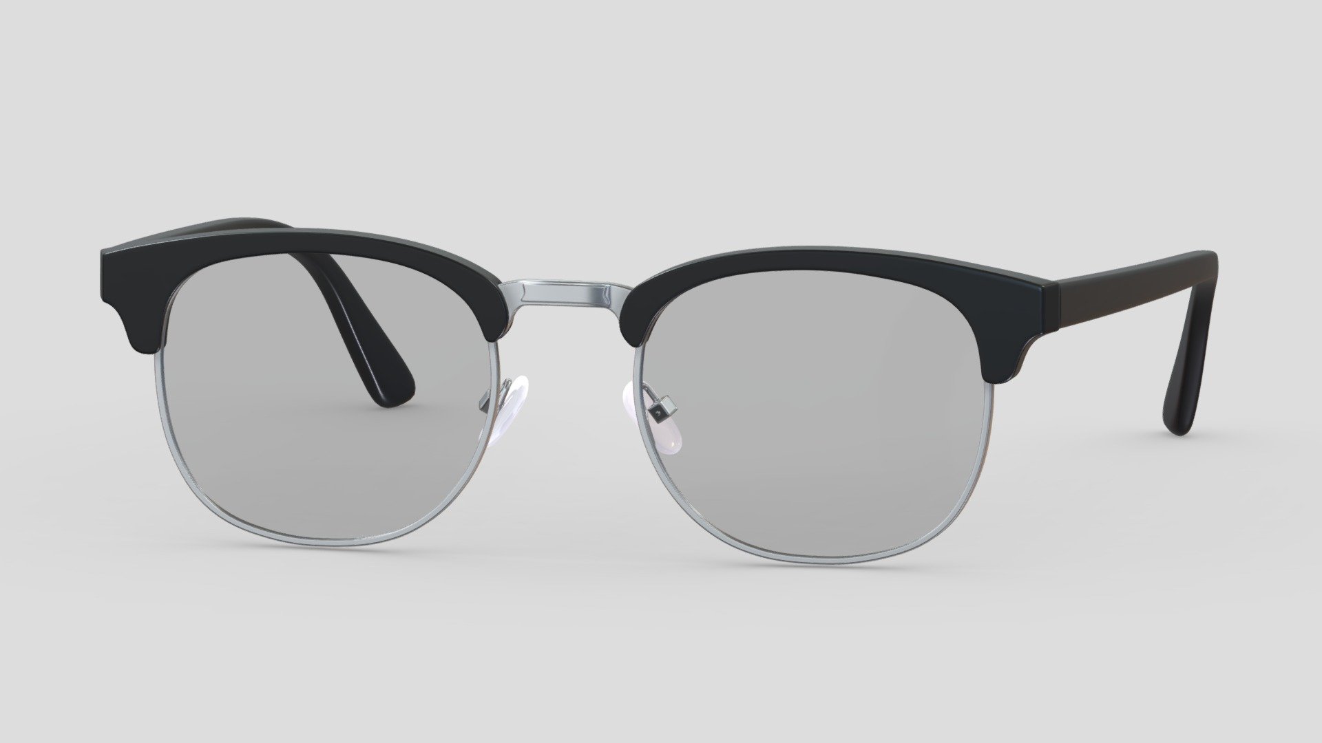 Retro Brownline Glasses 3d model