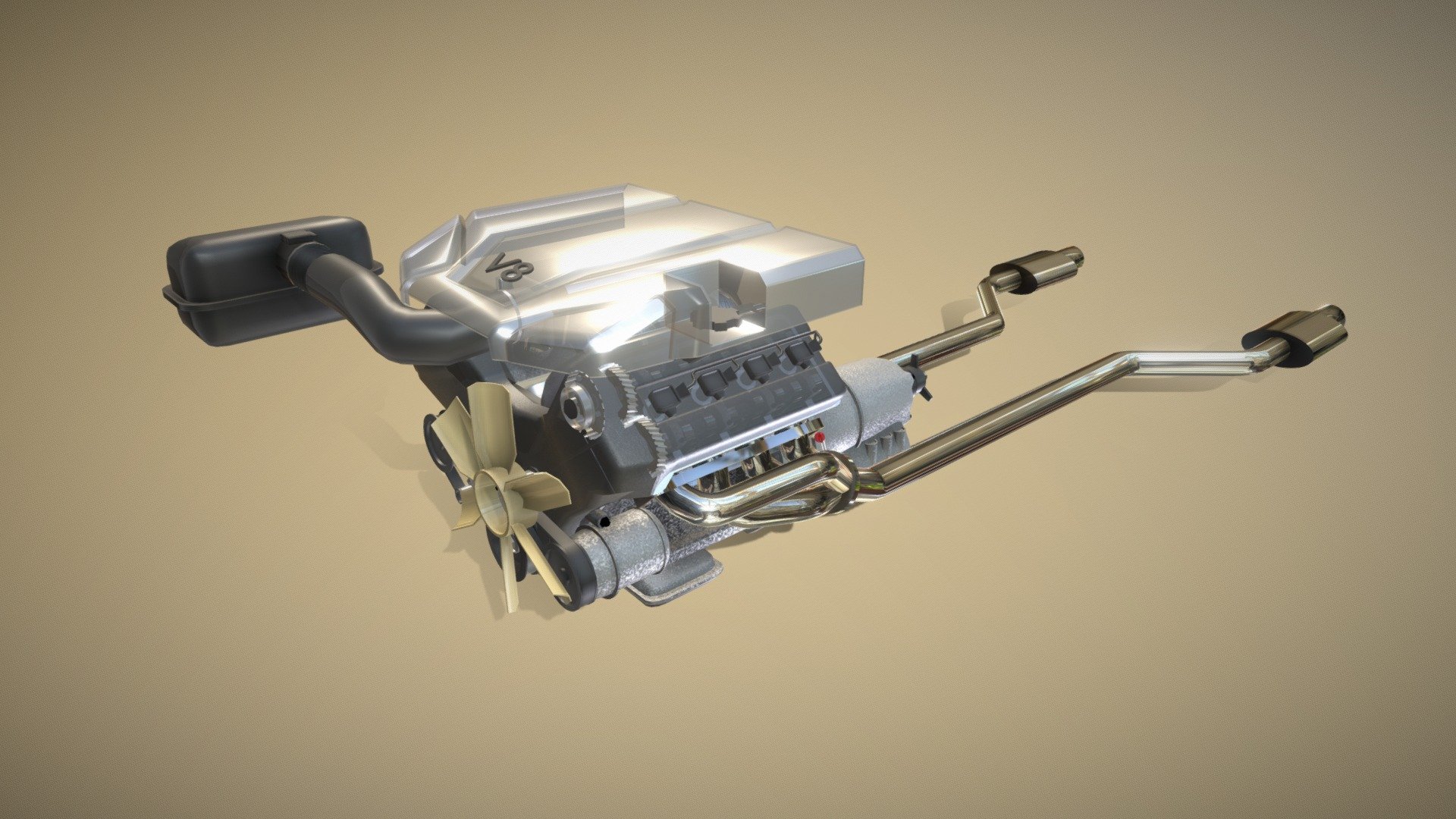 Engine V8 Animated 3d model