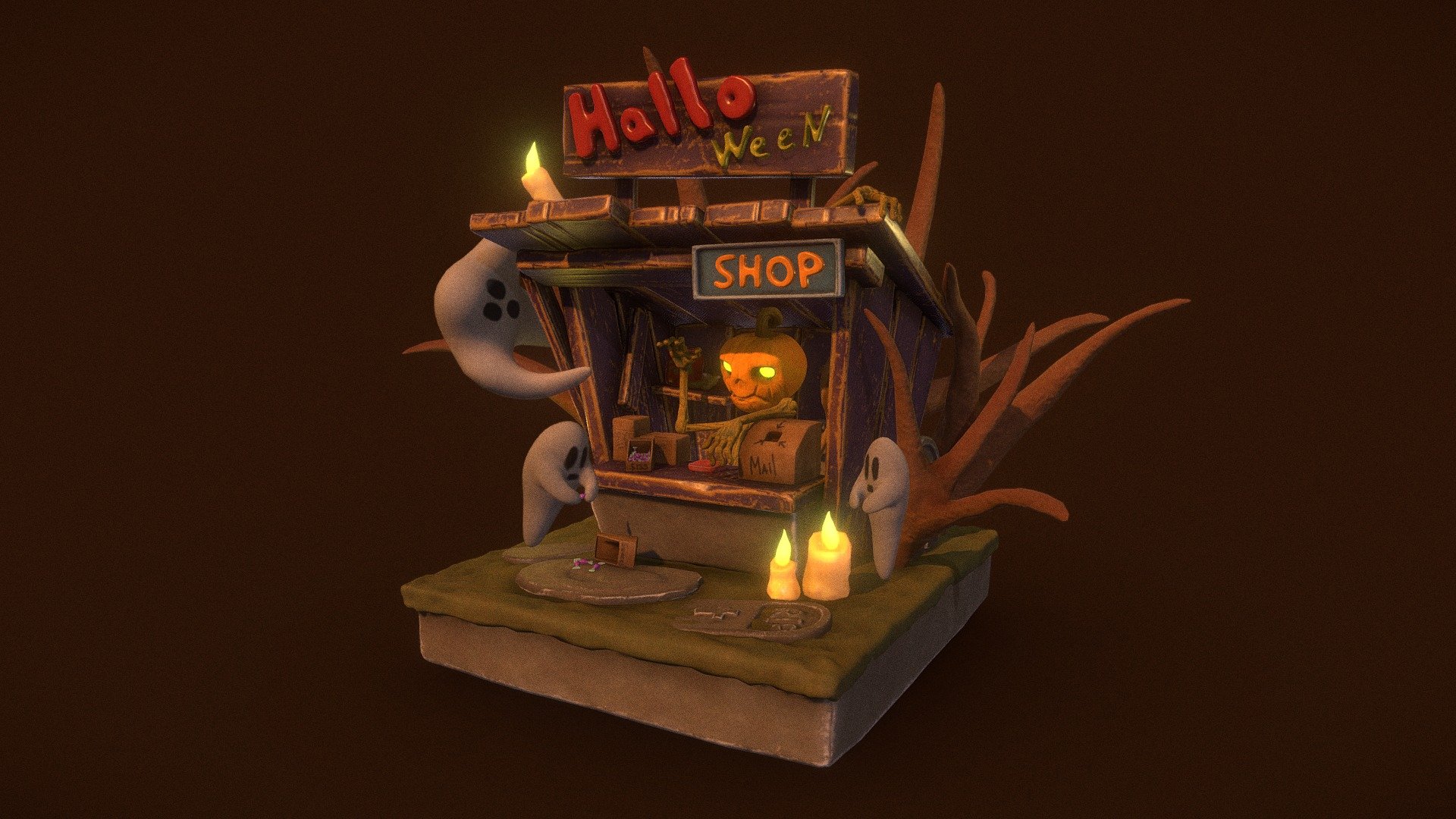 Halloween Shop 3d model