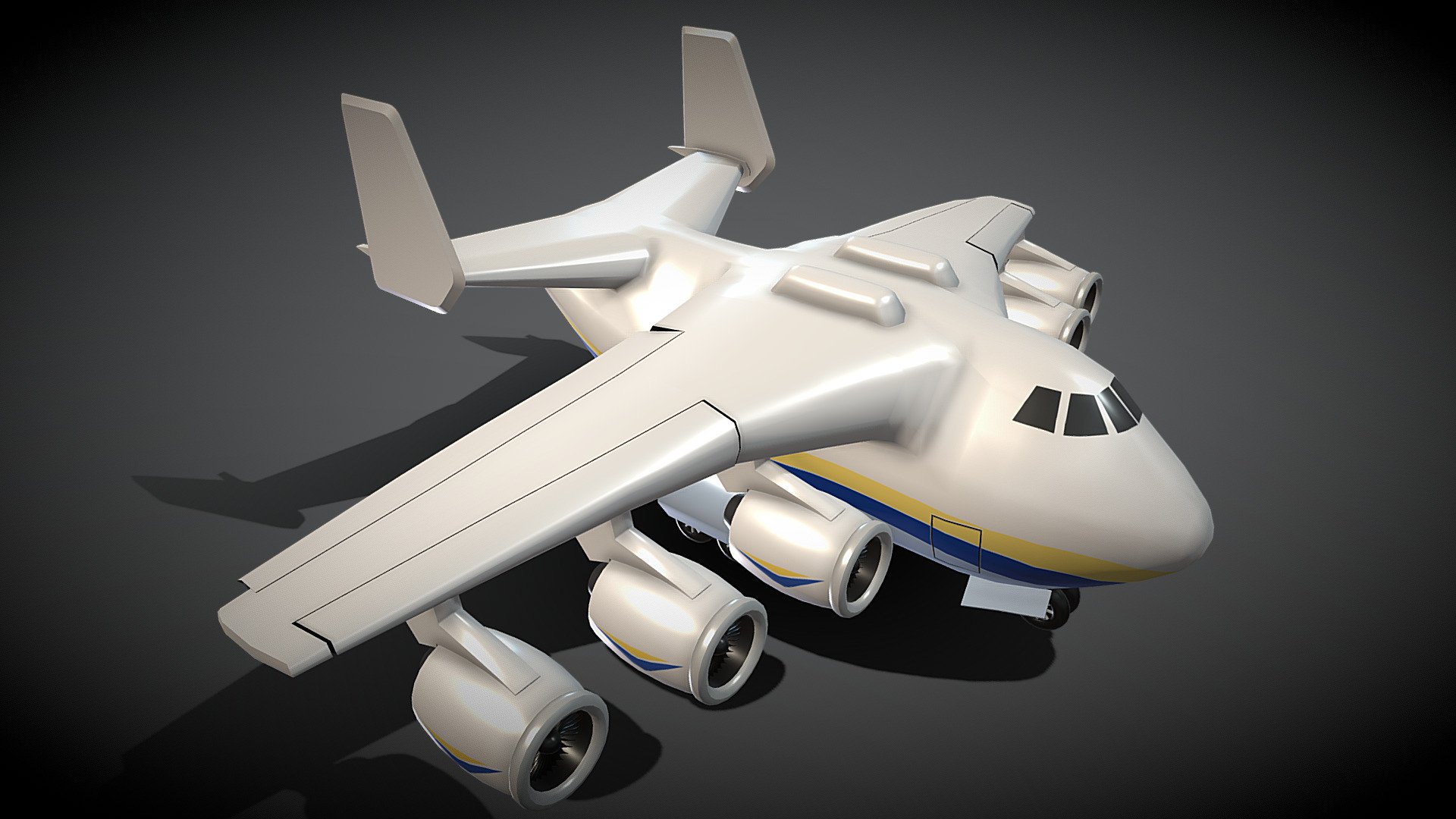 Cartoon Antonov An-225 Mriya 3d model